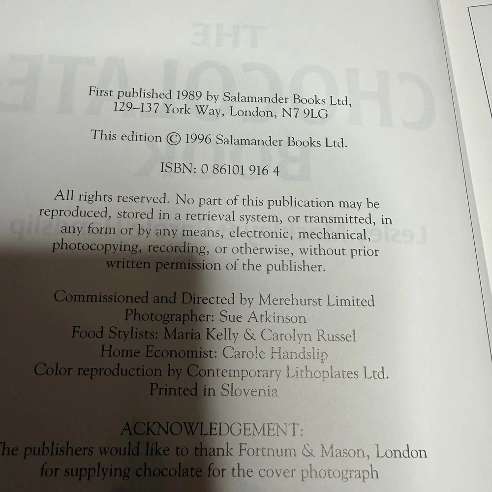 N/A chocolate book